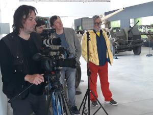 Slovenec, ki je preletl stoletje, z leve Franci Korošec Šoki, Manuel Tomšič, Drago Mislej Mef, Dušan Milavec